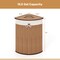 Yellow Wicker Corner Laundry Hamper with Lid and Removable Liner, 58L Capacity